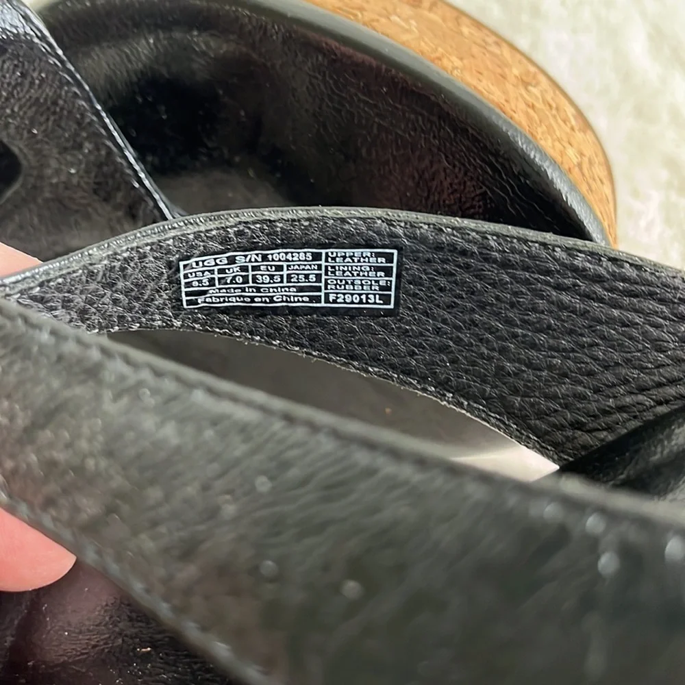 UGG leather wedge thong sandals sz 8,5 - Picture 9 of 10